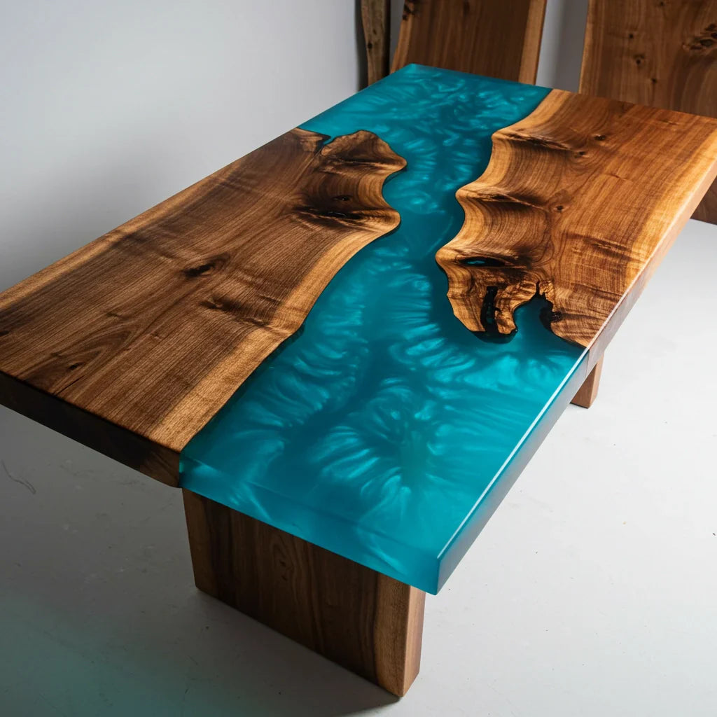 Finished Epoxy River Table