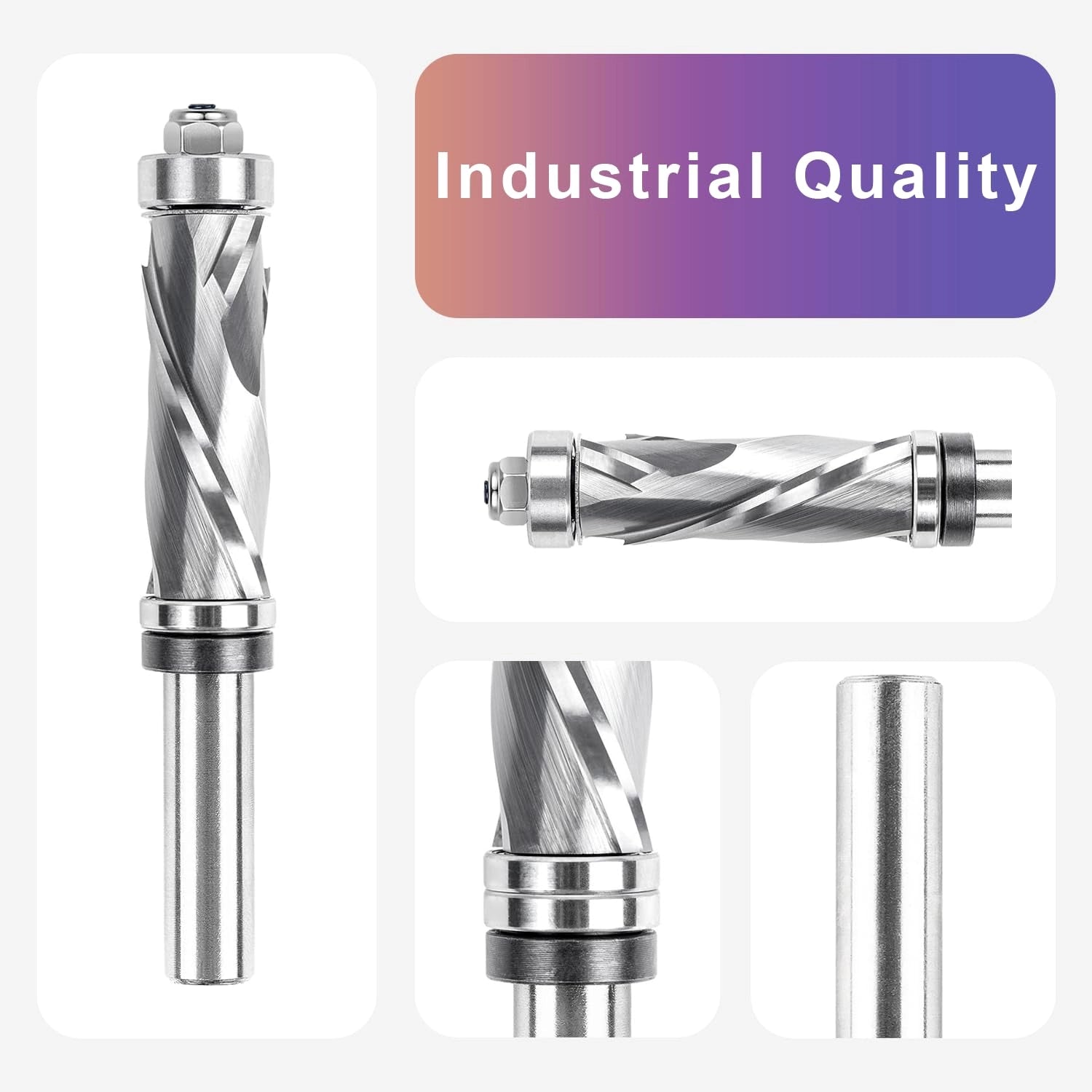 Spetool 3/4″ Spiral Compression Flush Trim Router Bit | 1/2″ Shank Dual Bearing Primary Product Image