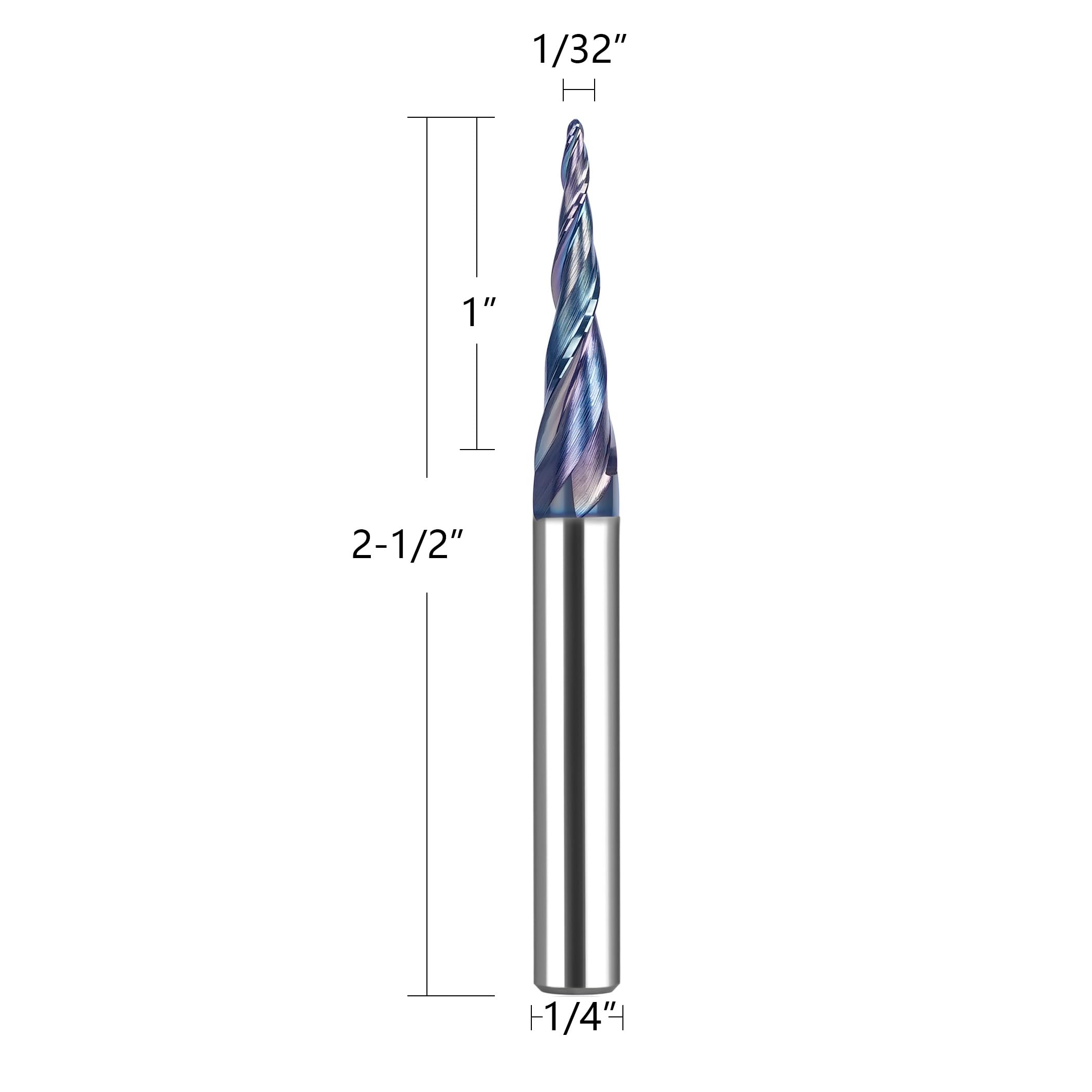SpeTool WD-10 10-Piece CNC Router Bits Set, 1/4 Inch Shank, TAC Coated End Mills for Woodworking, Trimming, Engraving and Carving