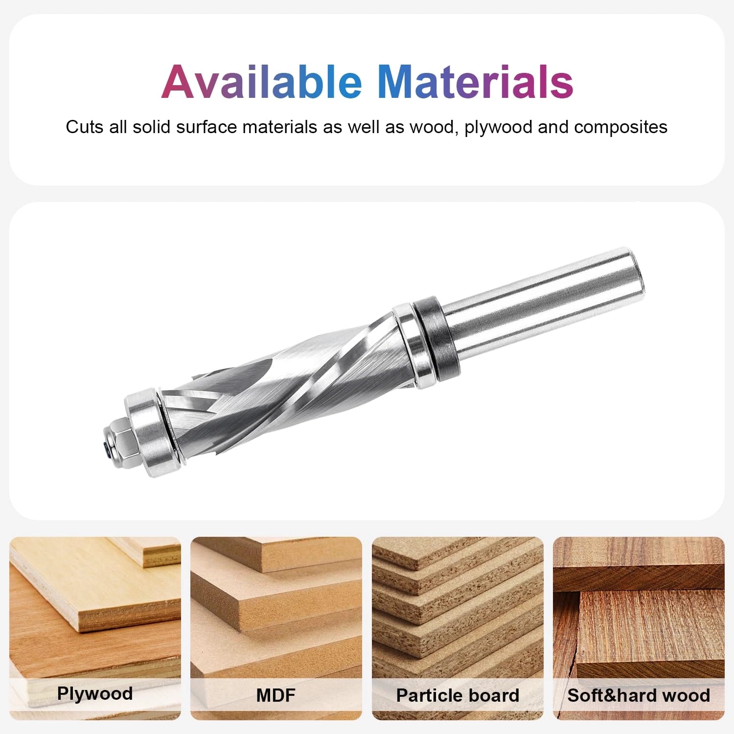 Spetool 3/4″ Spiral Compression Flush Trim Router Bit | 1/2″ Shank Dual Bearing Primary Product Image