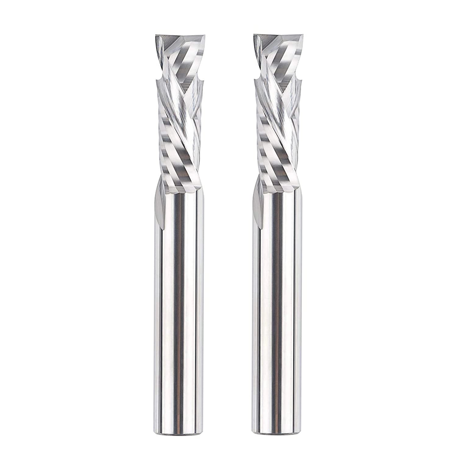 SpeTool CA W02006 SC Compression Spiral 1/2" Dia x 1/2" Shank x 1-1/2" Cutting Length x 4" Extra Long 2 Flute Router Bit