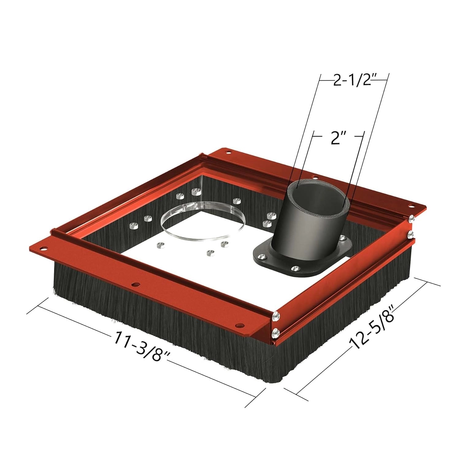 SpeTool S01002 Dust Collection Shroud for Slab Flattening Router Sled, 2-1/2" Dust Collection Interface connect Dust Extractor, Slab Flattening Mill Accessories compatible with Most Routers