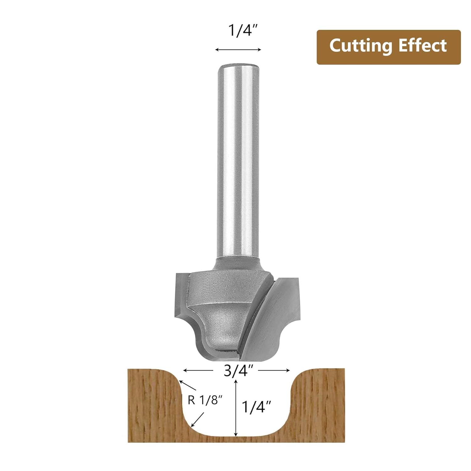 SpeTool UK W08010 Juice Groove Router Bits 1/8" Radius 1/4" Shank