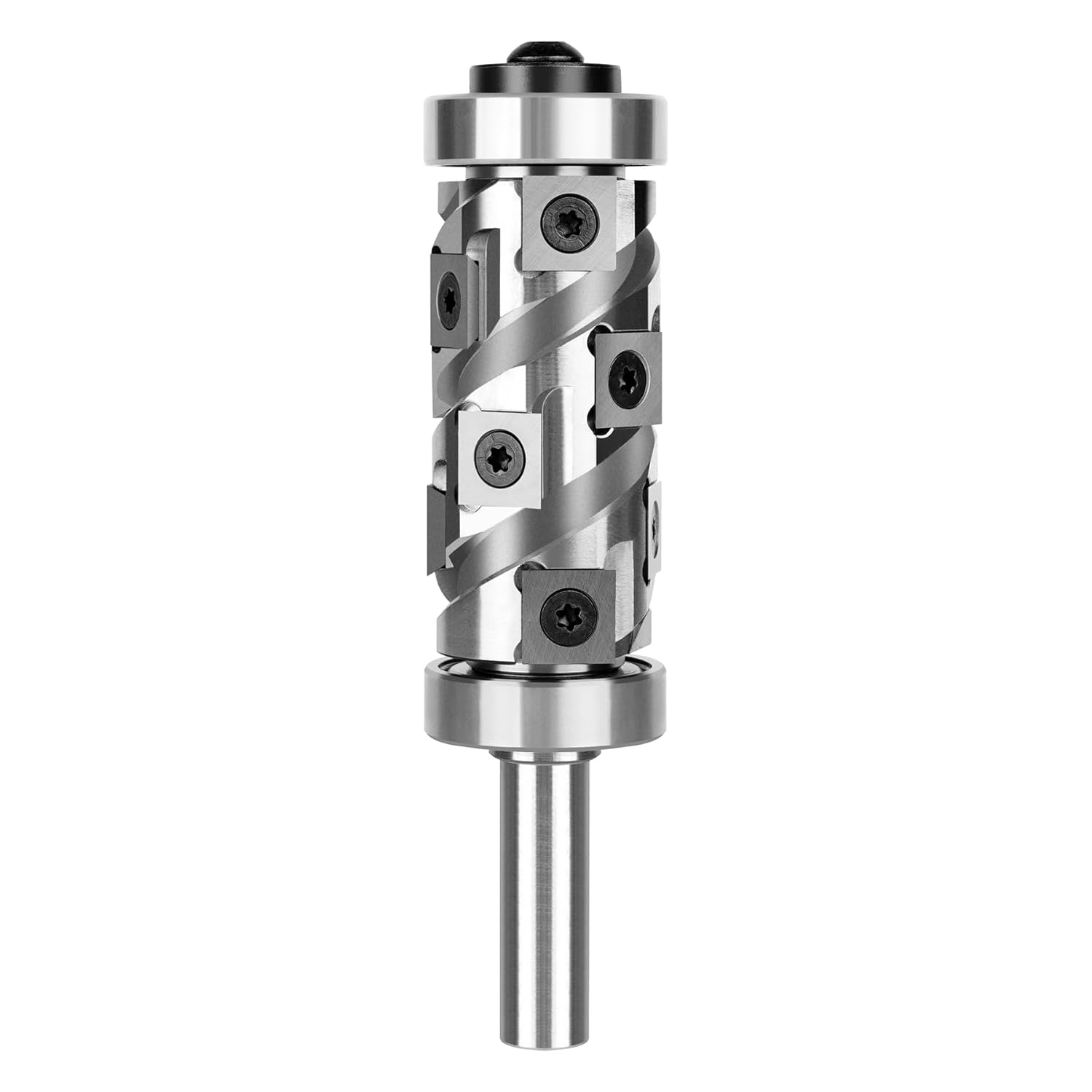 SpeTool EU W07509 Ranger Series Carbide Insert Flush Trim with Top and Bottom Double Bearings 32mm Dia x 12mm Shank x 63mm Cutting Length Pattern Template Router Bit
