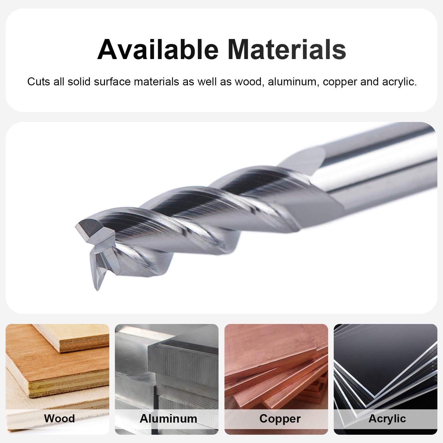 SpeTool EU A01501 Solid Carbide 3 Flutes Aluminium Milling Cutter with 6 mm Cutting Diameter x 18 mm Cutting Length, 6 mm Shank End Mill for Aluminium and Plastic