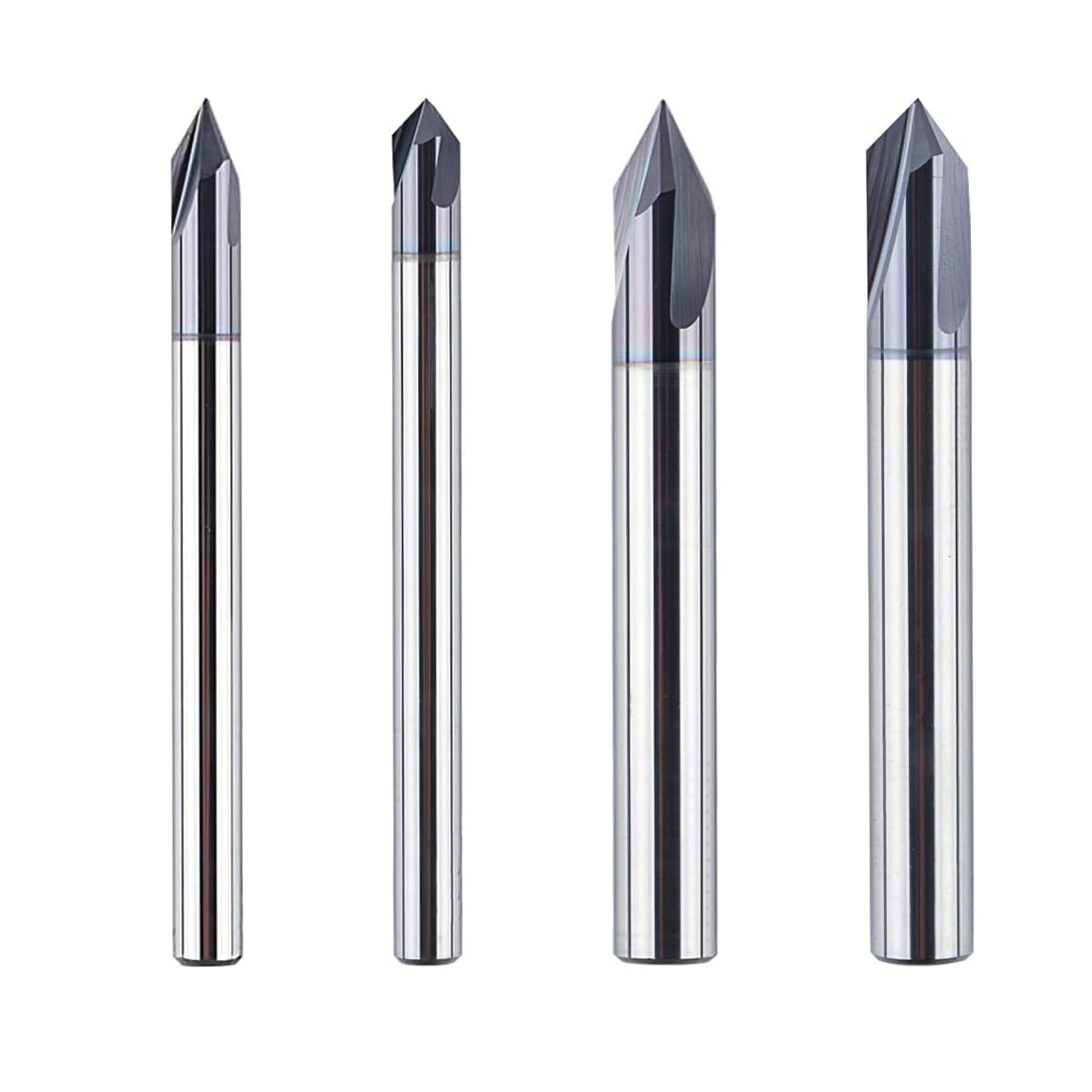 SpeTool Engraving Cutter Chamfer Cutter 4 mm and 6 mm Shank 60 Degree and 90 Degree V Groove Cutter Solid Carbide 3 Flutes Engraving Cutter CNC Wood Cutter End Mill Cutter for Router with TiAlN