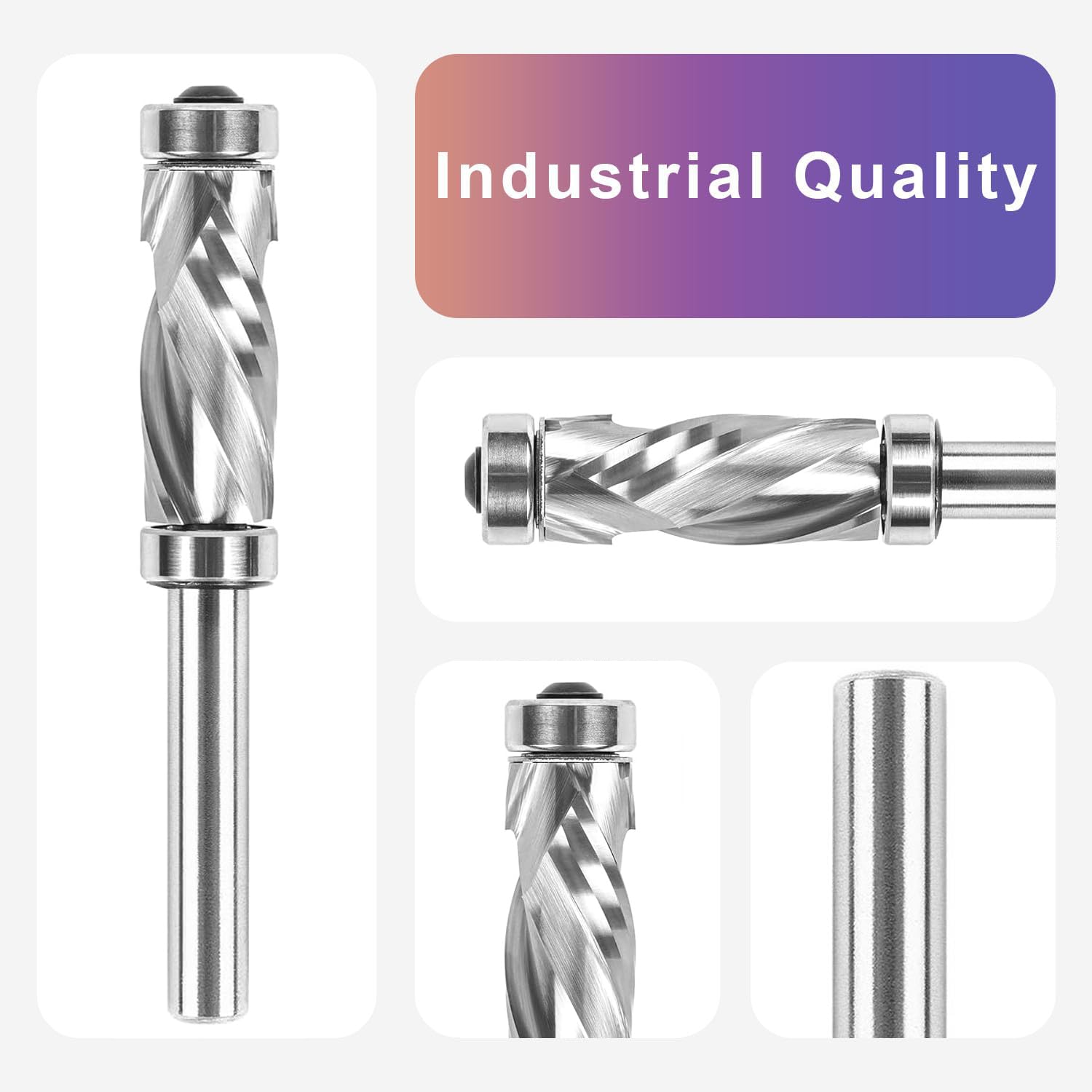 SpeTool EU W07507 SC Top & Bottom Bearing Compression Flush Trim 12mm Dia x 8mm Shank x 32mm Cutting Length x 84mm Overall Long Router Bit