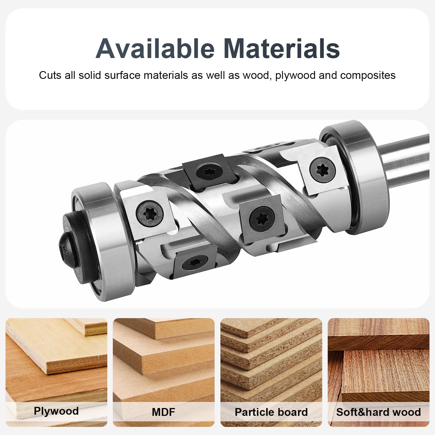 SpeTool EU W07509 Ranger Series Carbide Insert Flush Trim with Top and Bottom Double Bearings 32mm Dia x 12mm Shank x 63mm Cutting Length Pattern Template Router Bit
