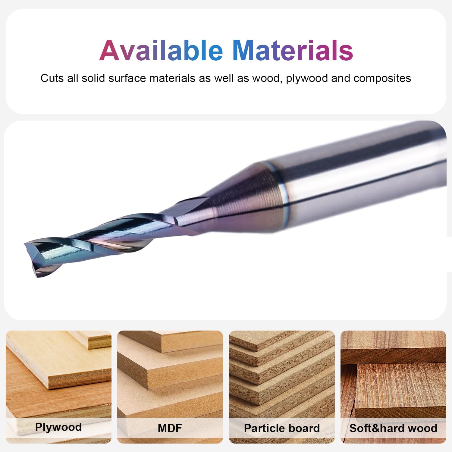 SpeTool EU W04502 SPE-X Coated UP CUT 2 FL 4MM DIA x 20MM CL x 8MM SHANK x 75MM OVL ROUTER BIT