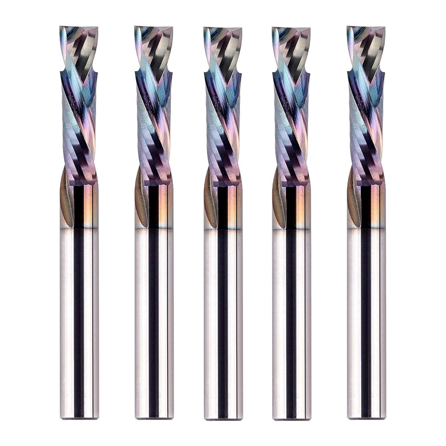 SpeTool CA W02003 SPE-X Extra Tool Life Coated SC Compression Spiral 1/4" Dia x 1/4" Shank x 1" Cutting Length x 2-1/2" Long 2 Flute Router Bit