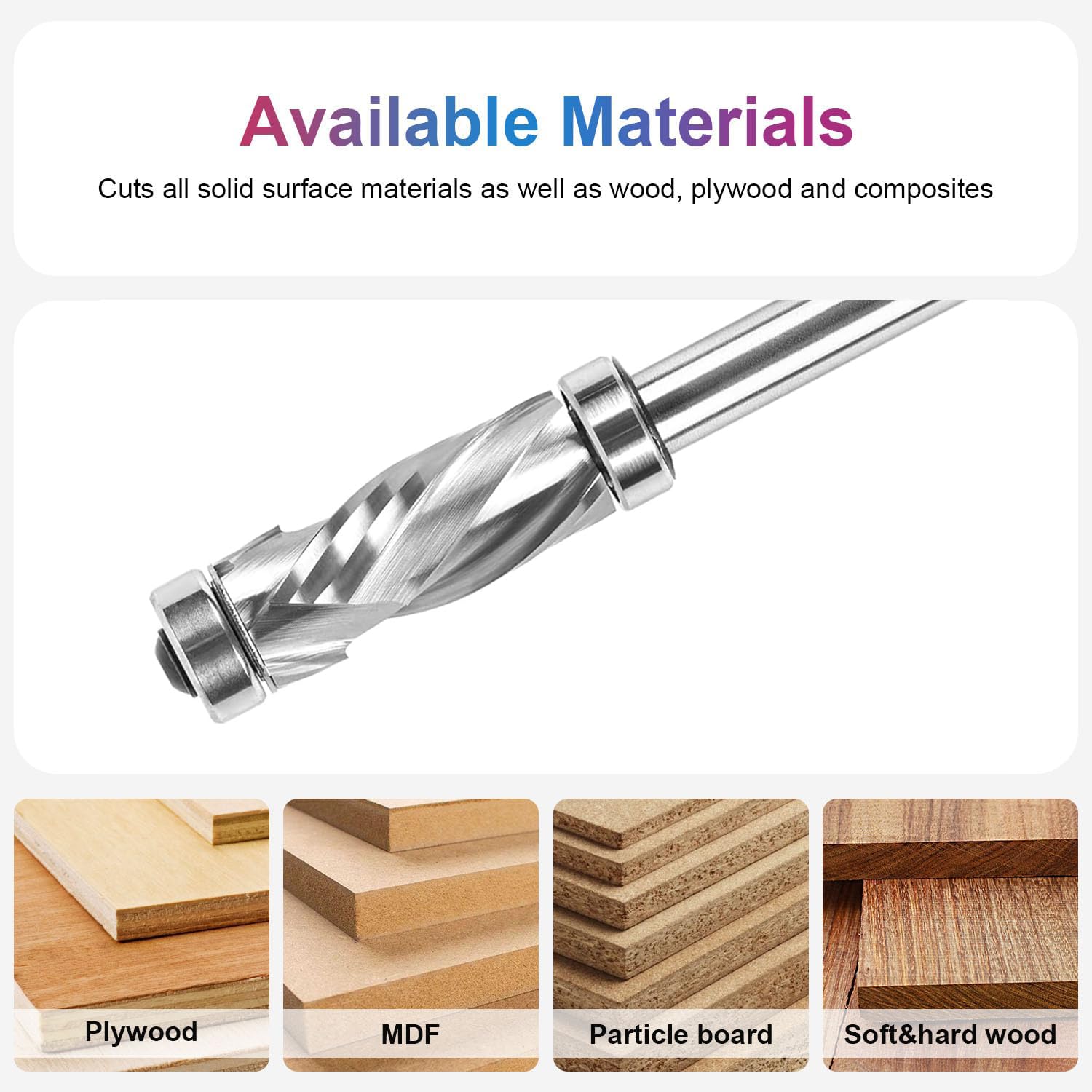 SpeTool EU W07507 SC Top & Bottom Bearing Compression Flush Trim 12mm Dia x 8mm Shank x 32mm Cutting Length x 84mm Overall Long Router Bit