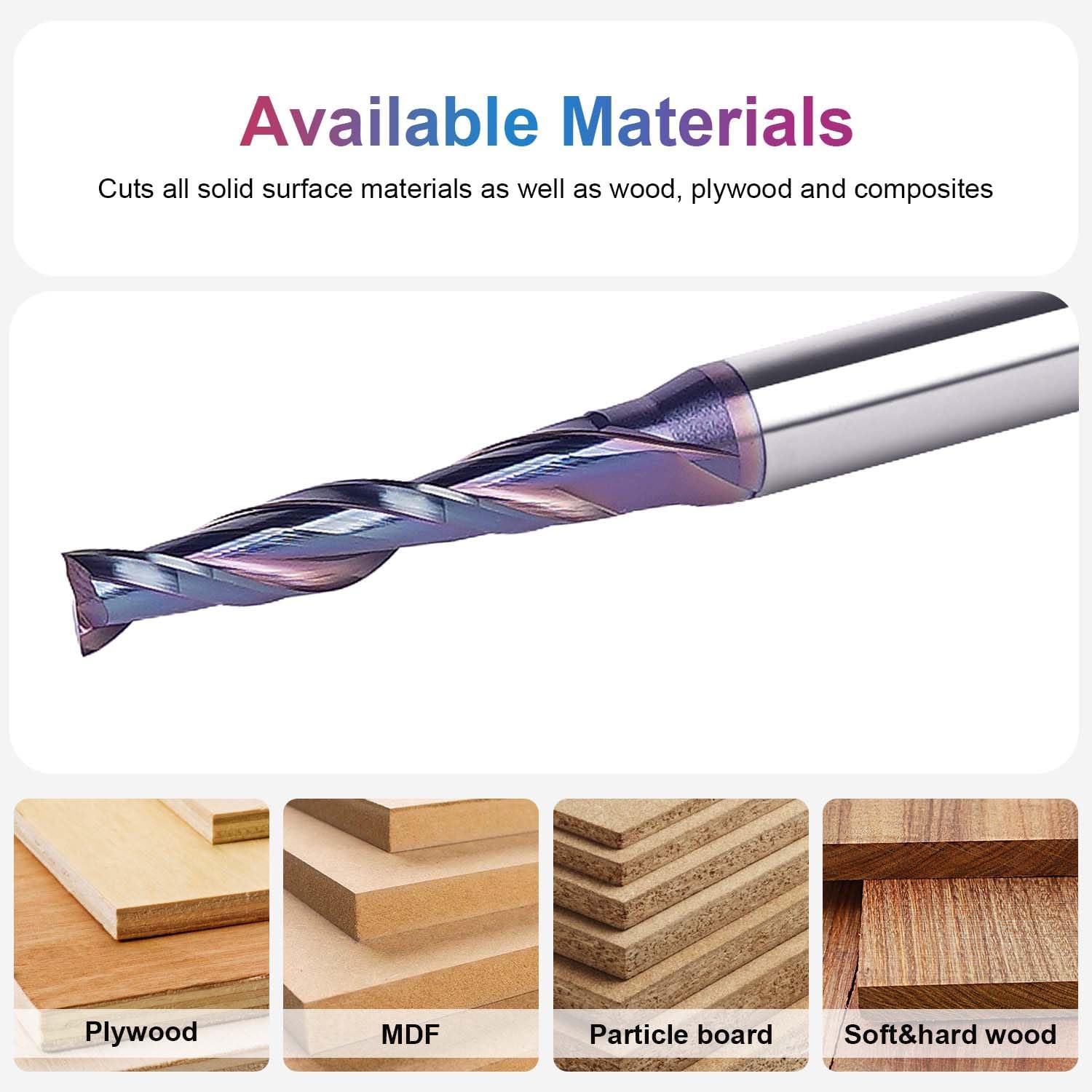SpeTool EU W04506 SPE-X Coated UP CUT 2 FL 6MM DIA x 24MM CL x 8MM SHANK x 75MM OVL ROUTER BIT