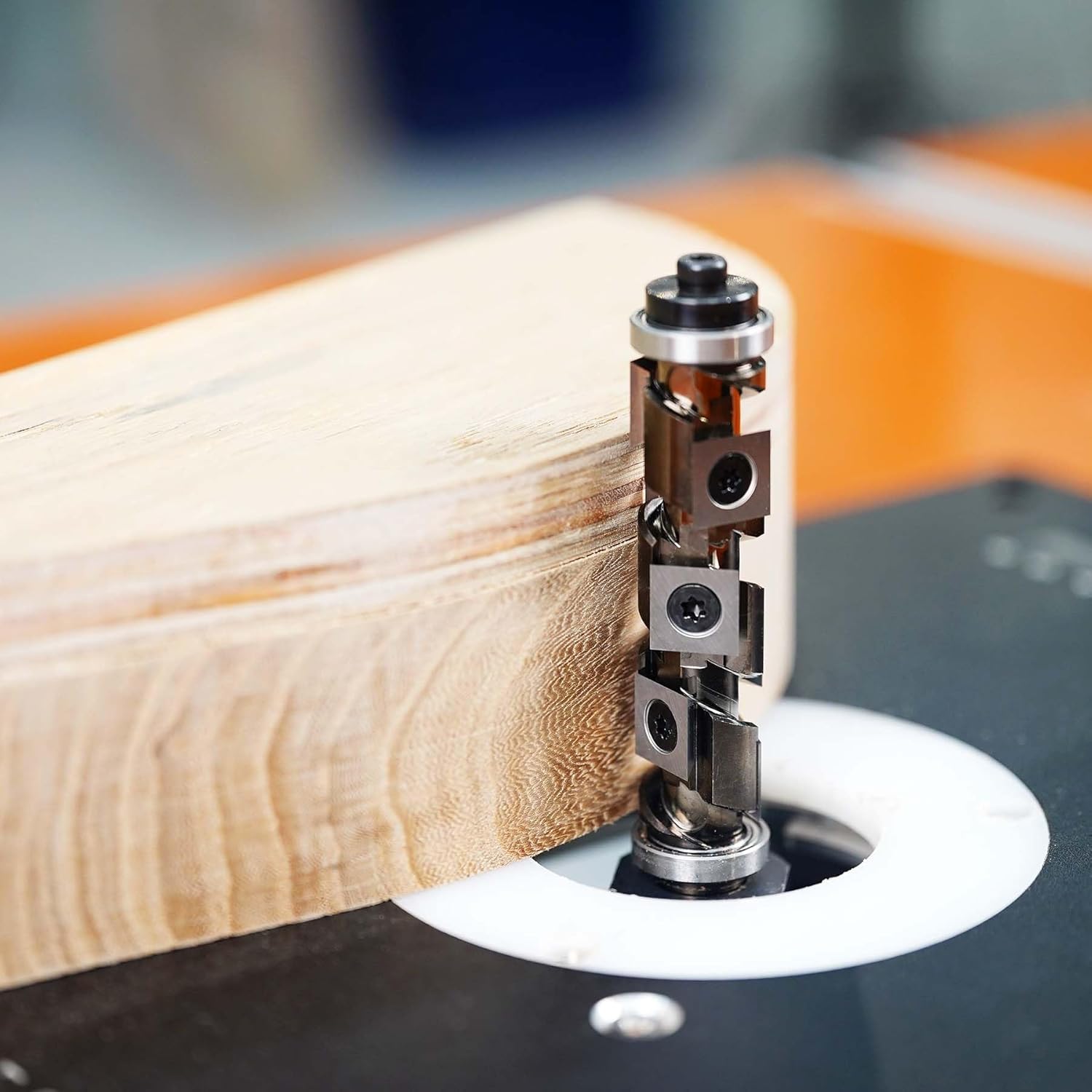 SpeTool EU W07508 Ranger Series Carbide Insert Flush Trim with Top and Bottom Double Bearings 19MM Dia x 12MM Shank x 65MM Cutting Length Pattern Template Router Bit