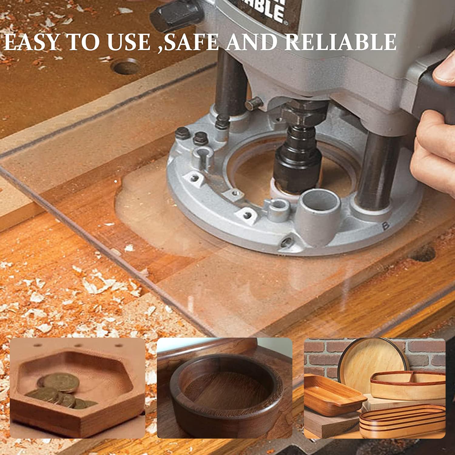 SpeTool EU W08502 Bowl & Tray Cutter Hollow Cove Cutter 8 mm Shank Tray Template Cutter Bit Model Groove Cutter 12 mm Cutting Diameter 3 Flute Radius 3 mm Cutter for Router for Woodworking Tool