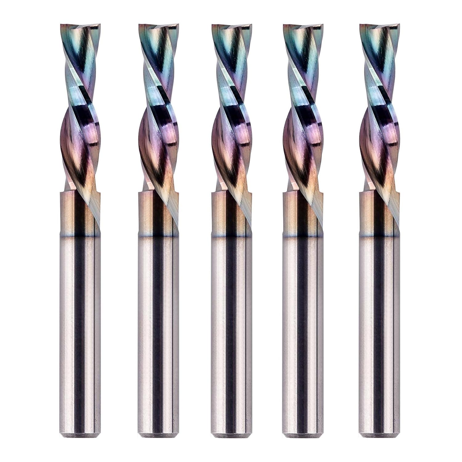 SpeTool CA W04004 SPE-X Extra Tool Life Coated SC Spiral Plunge 1/4" Dia x 1/4" Shank x 1" Cutting Length x 2-1/2" Long 2 Flute Down-Cut Router Bit