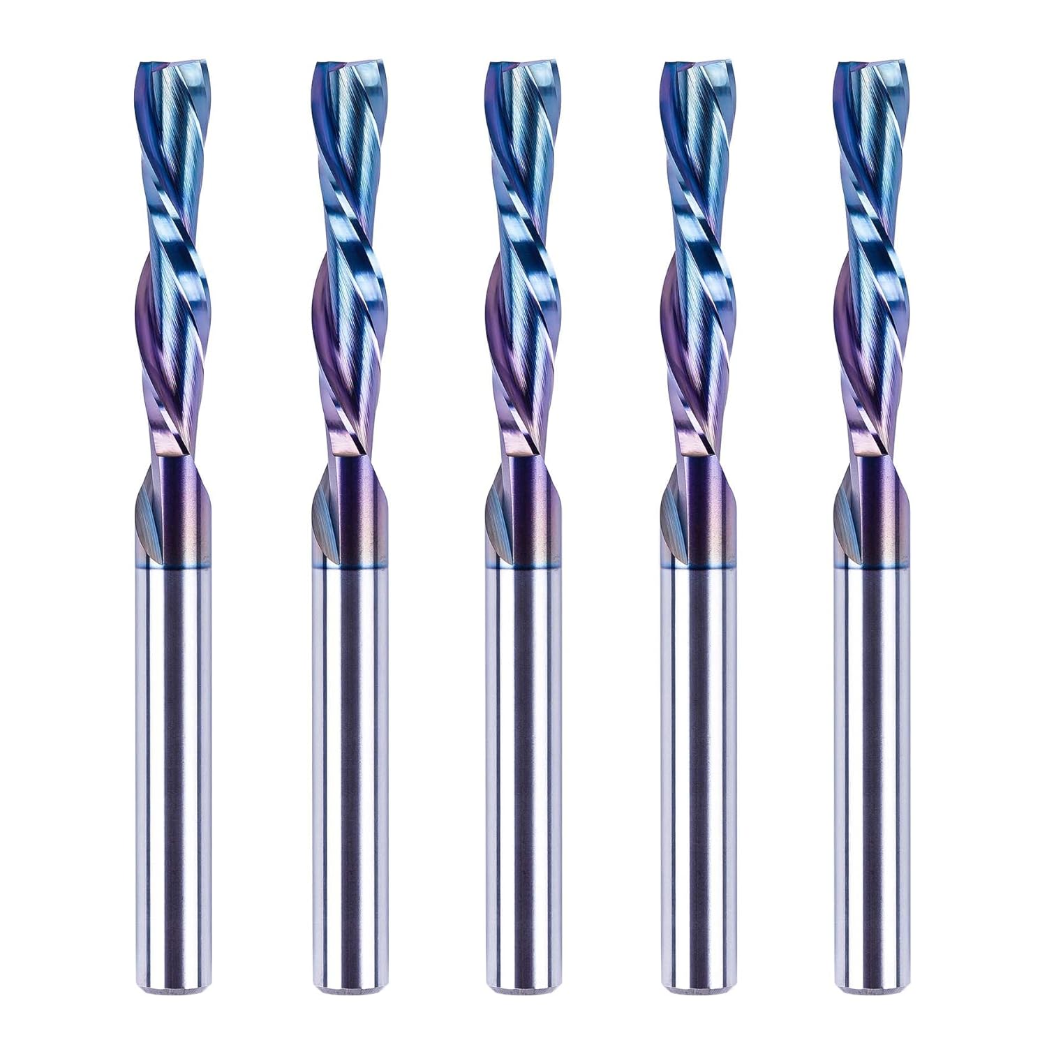 SpeTool W04013 SPE-X Extra Tool Life Coated SC Spiral Plunge 1/4" Dia x 1/4" Shank x 1-1/4" Cutting Length 3" Extra Long 2 Flute Down-Cut Router Bit