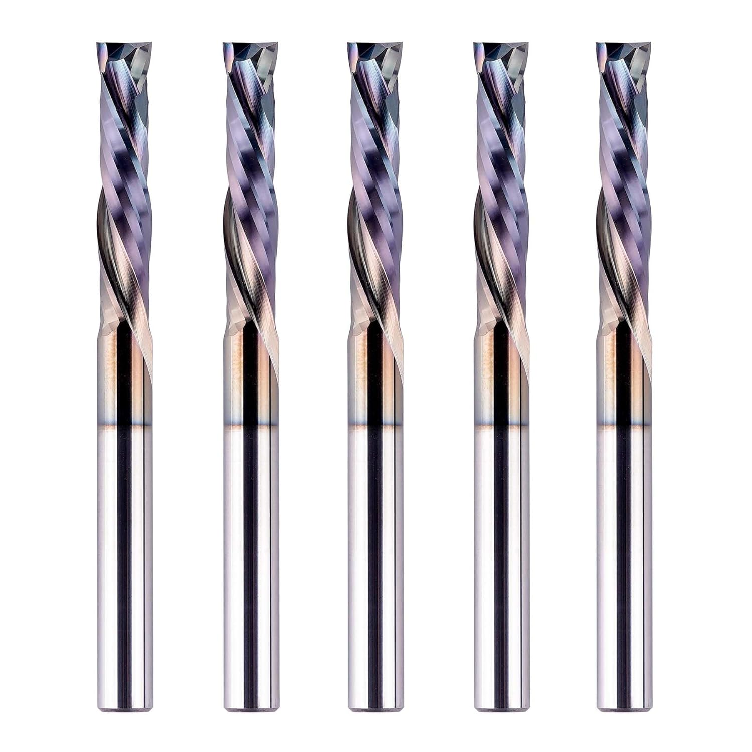 SpeTool CA W02011 SPE-X Extra Tool Life Coated SC Compression Spiral 1/4" Dia x 1/4" Shank x 1-1/4" Cutting Length x 3" Extra Long 2 Flute Router Bit