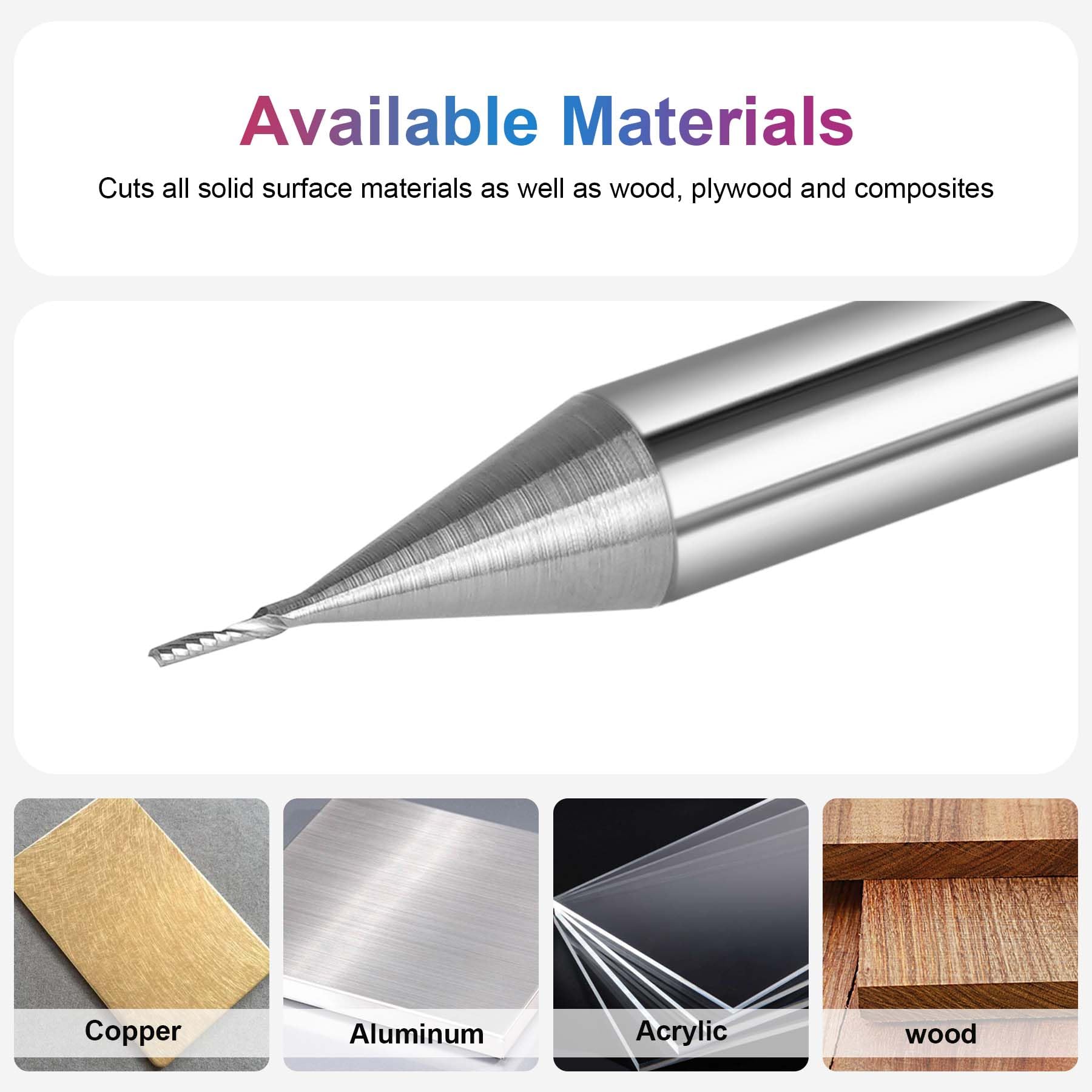 SpeTool CA W03014 SC Spiral O Flute 1/32" Dia x 1/4" Shank x 1/8" Cutting Length x 1-1/2" Long Up-cut Router Bit