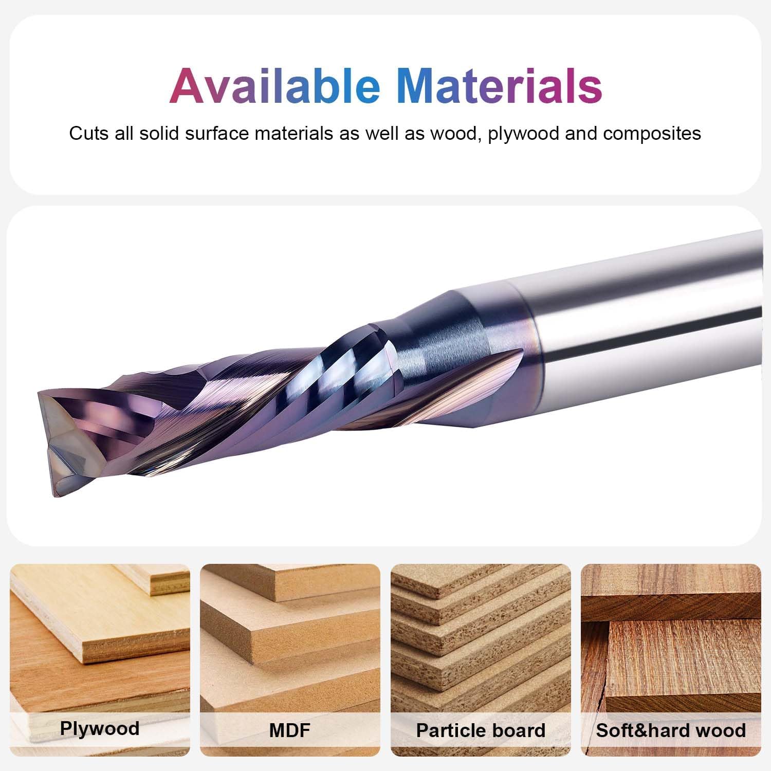 SpeTool EU W02504 SPE-X Coated COMPRESSION 2 FL 6MM DIA x 24MM CL x 8MM SHANK x 75MM OVL ROUTER BIT