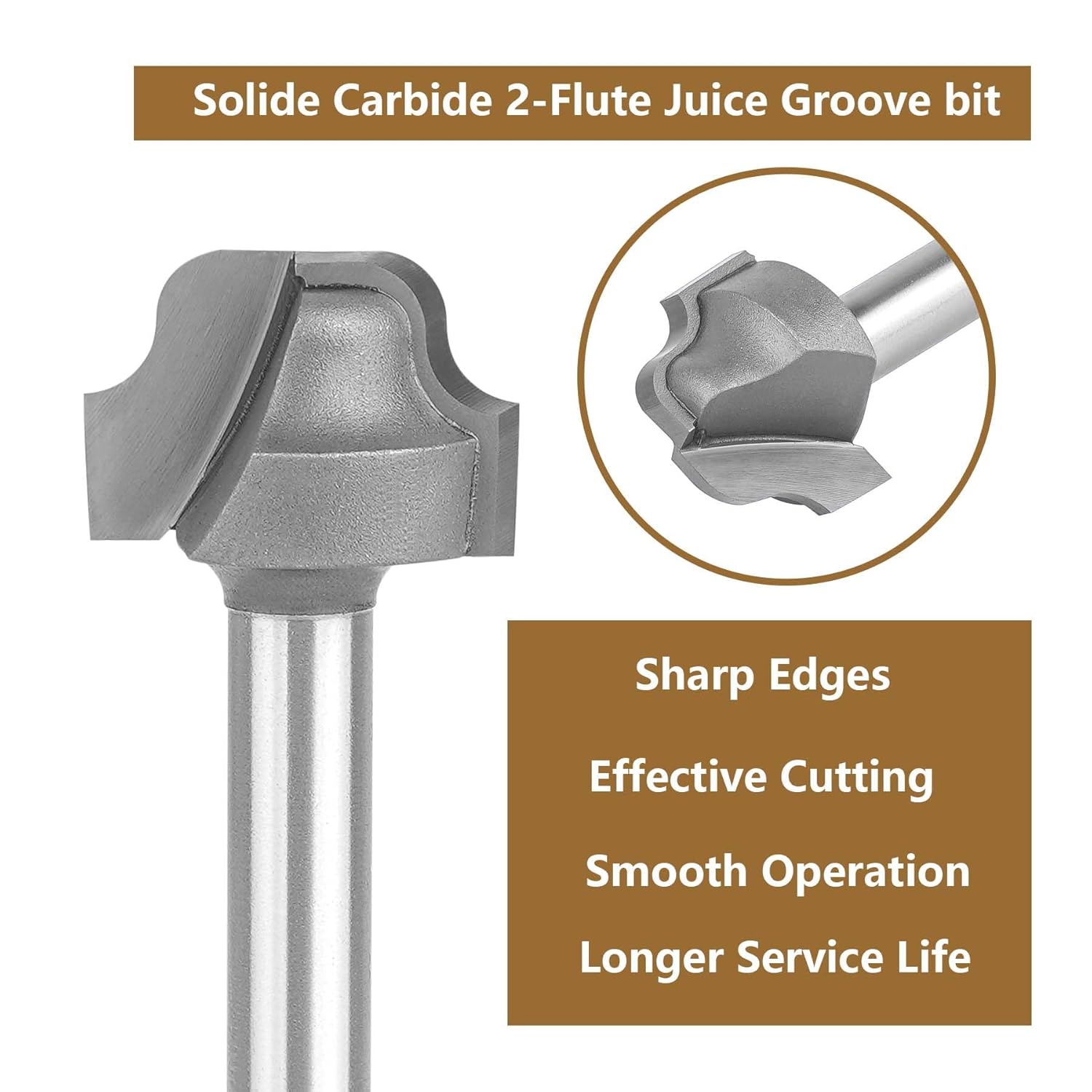 SpeTool UK W08010 Juice Groove Router Bits 1/8" Radius 1/4" Shank
