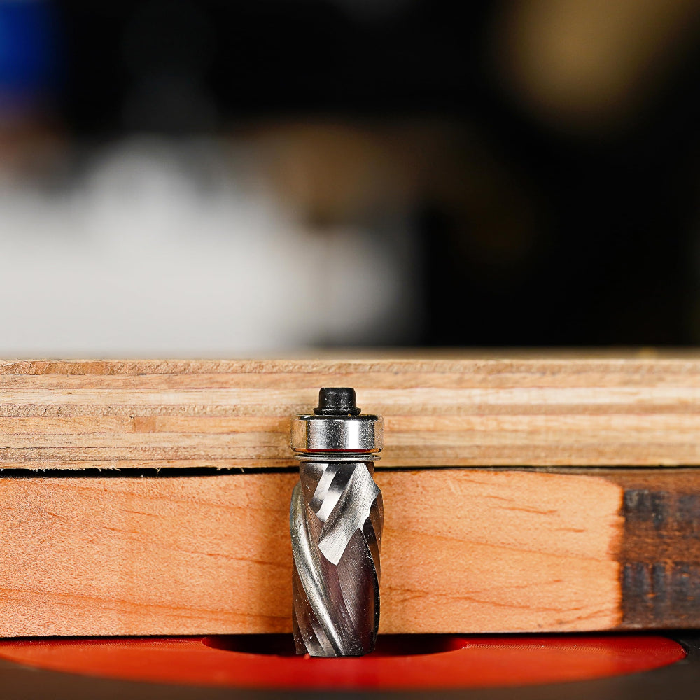 SpeTool EU W07507 SC Top & Bottom Bearing Compression Flush Trim 12mm Dia x 8mm Shank x 32mm Cutting Length x 84mm Overall Long Router Bit