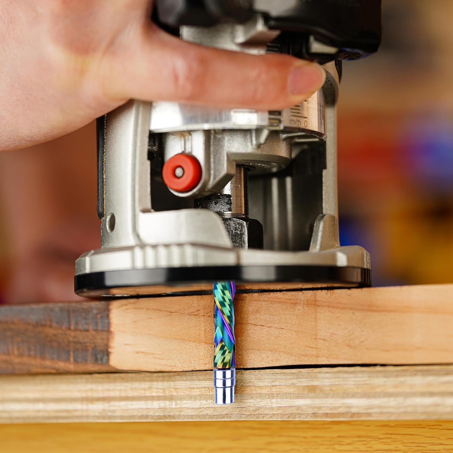 SpeTool EU W07503 DLC Coated Solid Carbide Flush Trim Compression Spiral 8mm Dia x 8mm Shank x 32mm Cutting Length x 80mm Long Router Bit