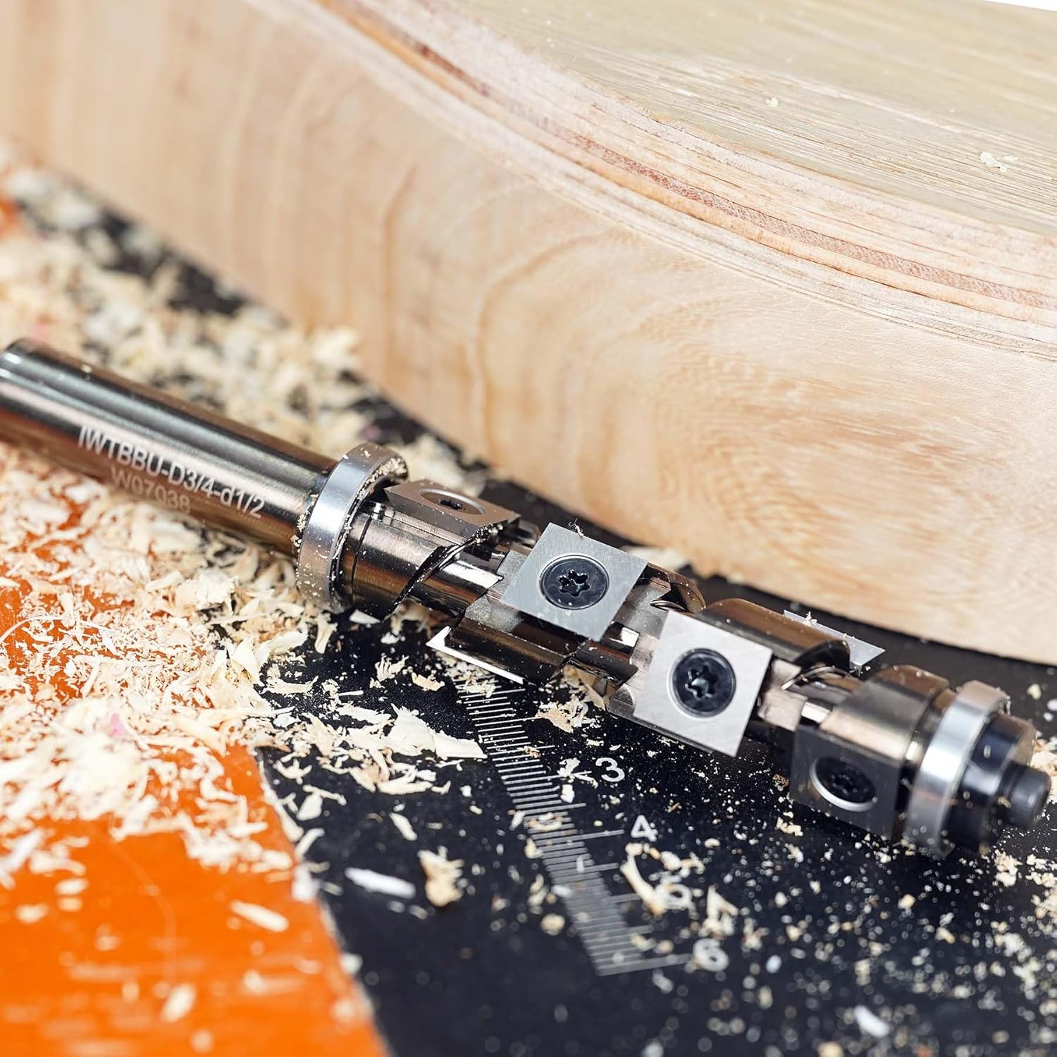 SpeTool EU W07508 Ranger Series Carbide Insert Flush Trim with Top and Bottom Double Bearings 19MM Dia x 12MM Shank x 65MM Cutting Length Pattern Template Router Bit