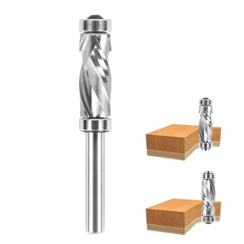 SpeTool EU W07507 SC Top & Bottom Bearing Compression Flush Trim 12mm Dia x 8mm Shank x 32mm Cutting Length x 84mm Overall Long Router Bit