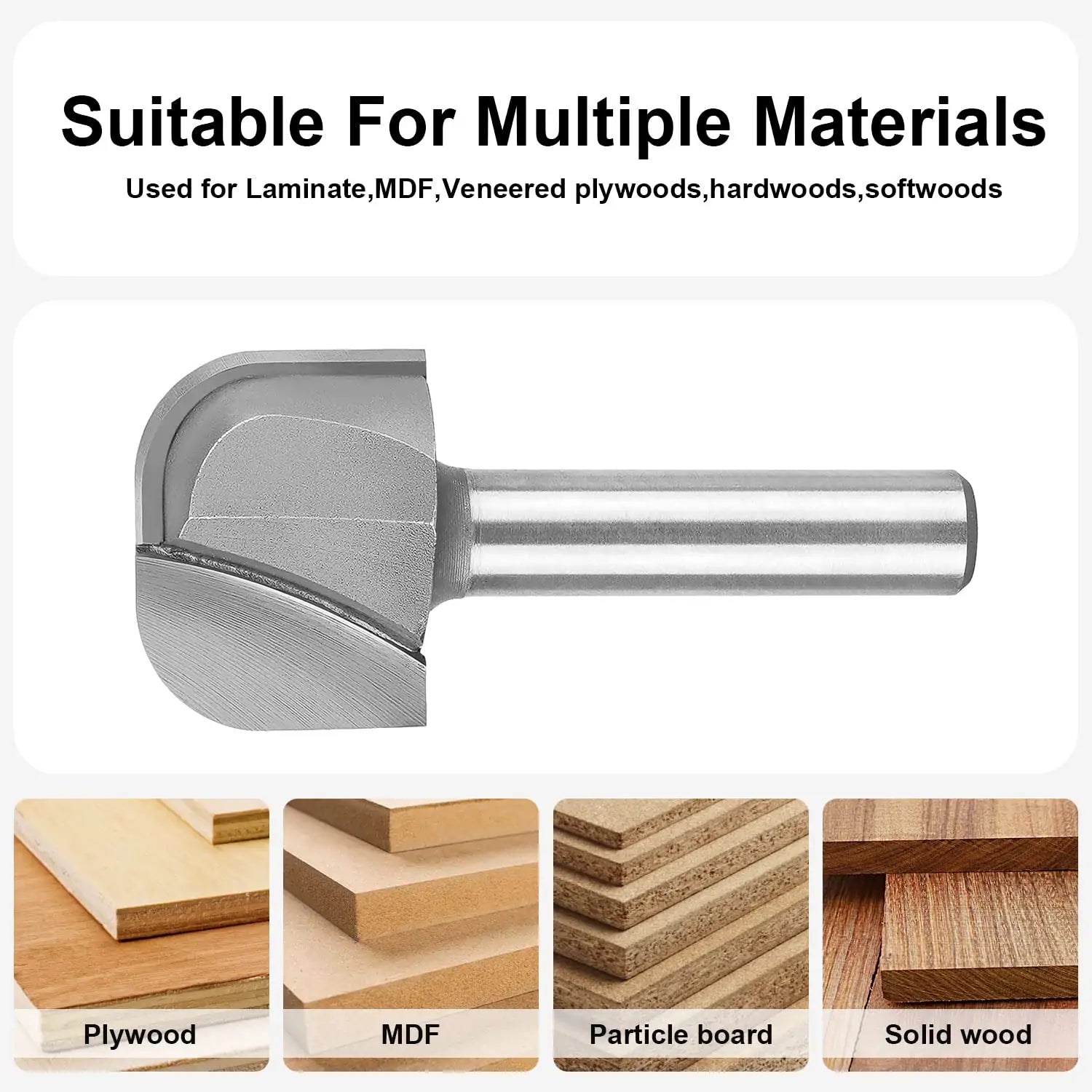 SpeTool EU W08501 Carbide Tipped Bowl & Tray 25mm Dia x 8mm Shank x 18mm Cutting Length x 53mm Long Double Flute Router Bit