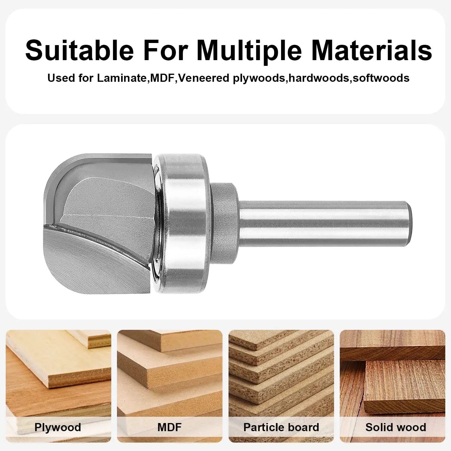 SpeTool EU W08503 Carbide Tipped Bowl & Tray 24mm Dia x 8mm Shank x 18mm Cutting Length x 63 Long Double Flute Upper Bearing Template Router Bit