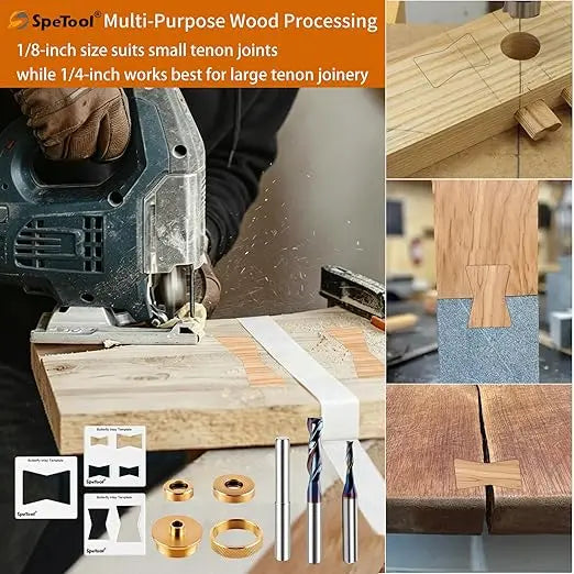 Multi-Purpose Wood Processing1/8-inch size suits small tenon jointswhile 1/4-inch works best for large tenon joinery