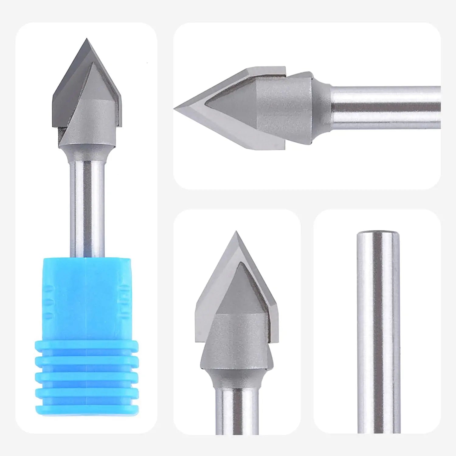 SpeTool EU W06501 Carbide Tipped V Groove 60 Deg 12mm Dia x 6mm Shank x 51mm Long Router Bit