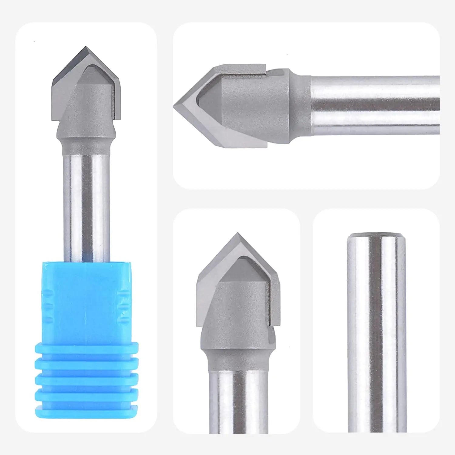 SpeTool EU W06504 Carbide Tipped V Groove 90 Deg 12mm Dia x 8mm Shank x 51mm Long Router Bit