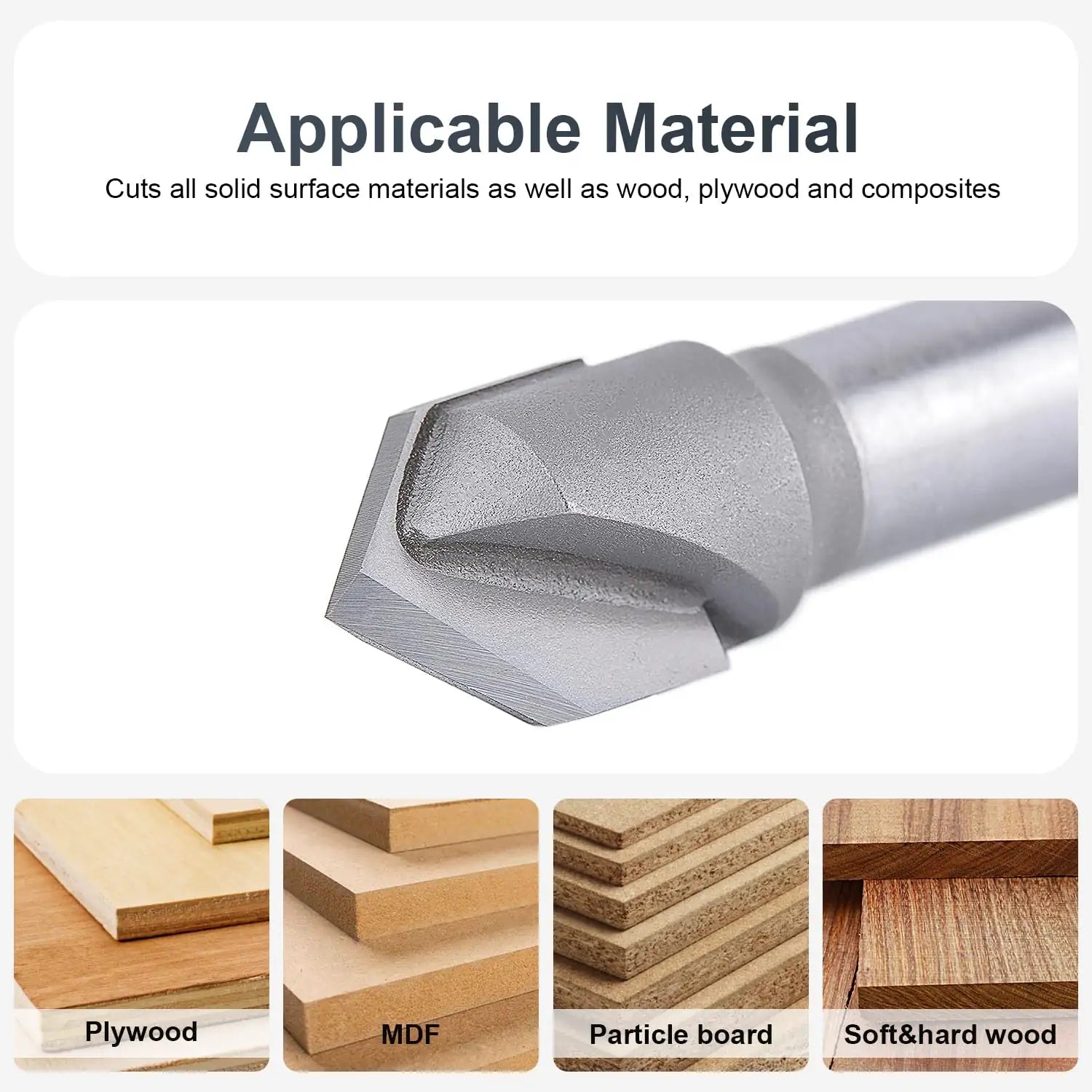 SpeTool EU W06504 Carbide Tipped V Groove 90 Deg 12mm Dia x 8mm Shank x 51mm Long Router Bit
