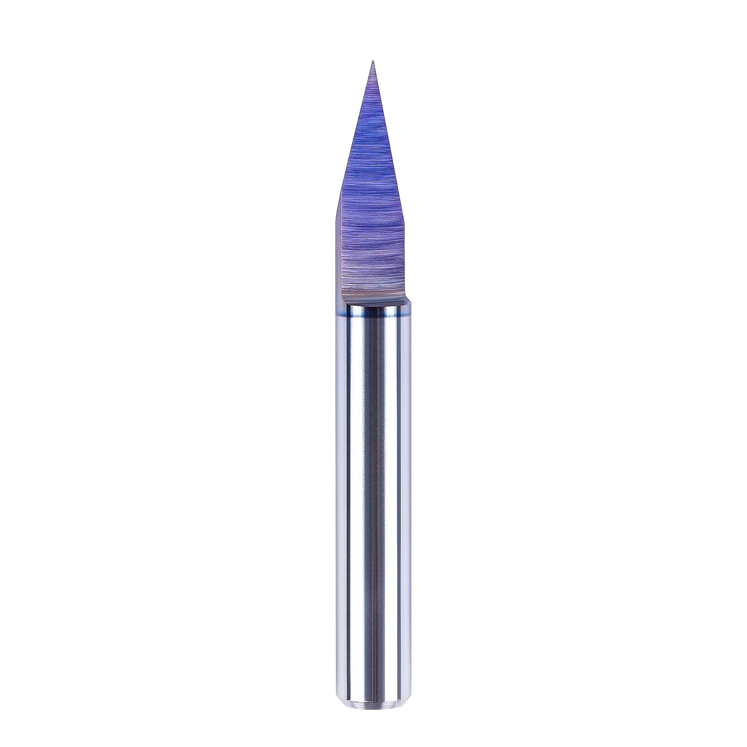 SpeTool EU W06505 SPE-X Extra Tool Life Coated Solid Carbide 30 Degree Engraving 0.2mm Tip Width x 6mm Shank x 50mm Long Signmaking Router Bit