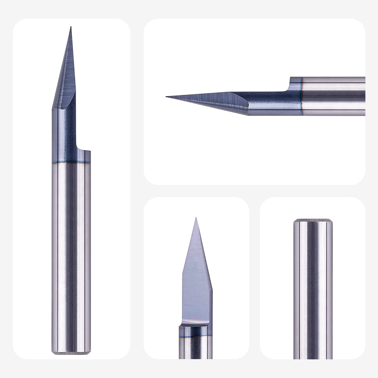 SpeTool EU W06505 Solid Carbide 30 Degree Engraving 0.2mm Tip Width x 6mm Shank x 50mm Long Signmaking Router Bit
