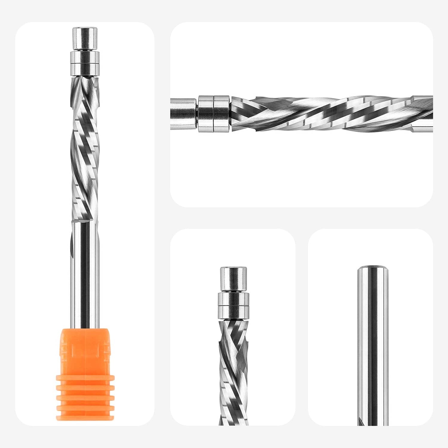 SpeTool EU W07501 Solid Carbide Flush Trim Compression Spiral 6mm Dia x 6mm Shank x 28mm Cutting Length x 75mm Long Router Bit