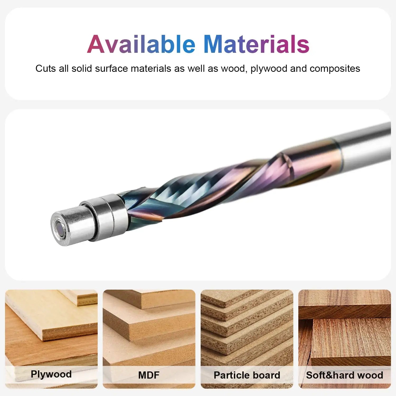 SpeTool EU W07501 SPE-X Coated Solid Carbide Flush Trim Compression Spiral 6mm Dia x 6mm Shank x 28mm Cutting Length x 75mm Long Router Bit