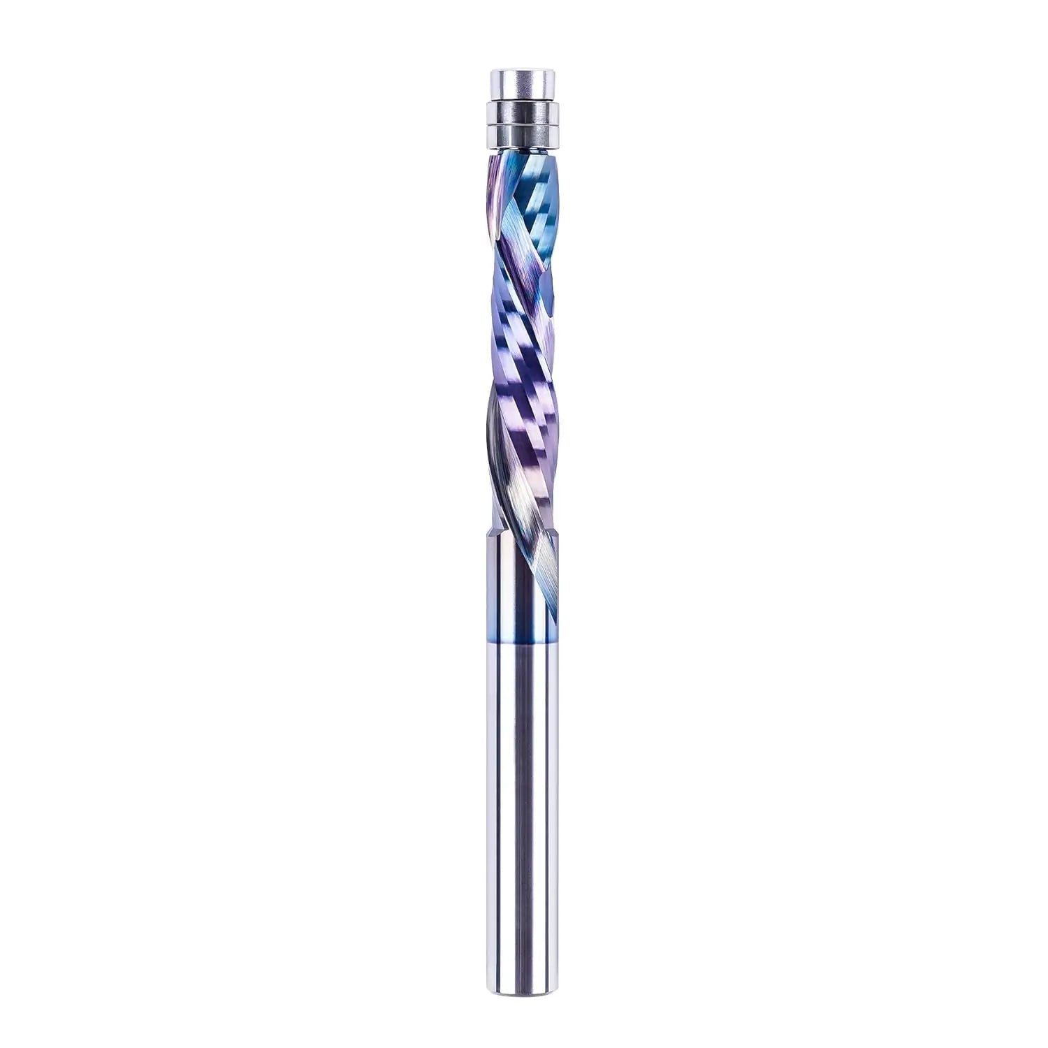 SpeTool EU W07504 SPE-X Coated Solid Carbide Flush Trim Compression Spiral 8mm Dia x 8mm Shank x 40mm Cutting Length x 100mm Long Router Bit