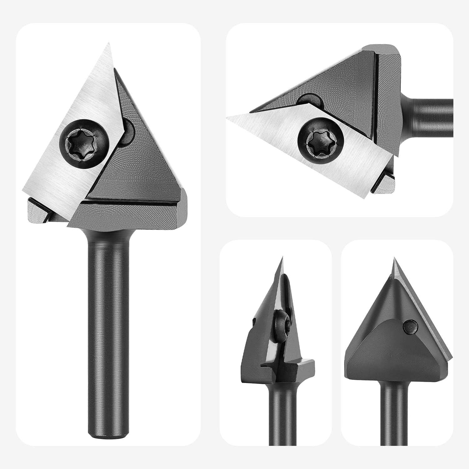 SpeTool EU W06510 Insert Carbide V Groove 60 Deg x 8mm Shank x 65mm Long Single Flute Router Bit