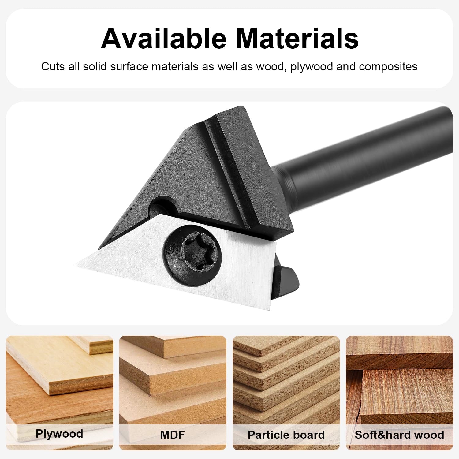SpeTool EU W06510 Insert Carbide V Groove 60 Deg x 8mm Shank x 65mm Long Single Flute Router Bit