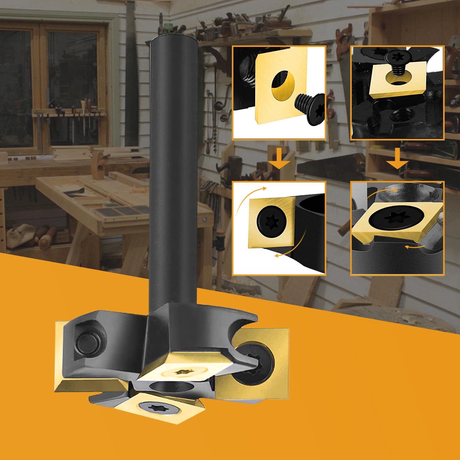 SpeTool EU W05007 ATS COATED CARBIDE INSERT 2+2 FLUTES SPOILBOARD 38.1MM DIA x 8MM SHANK ROUTER BIT