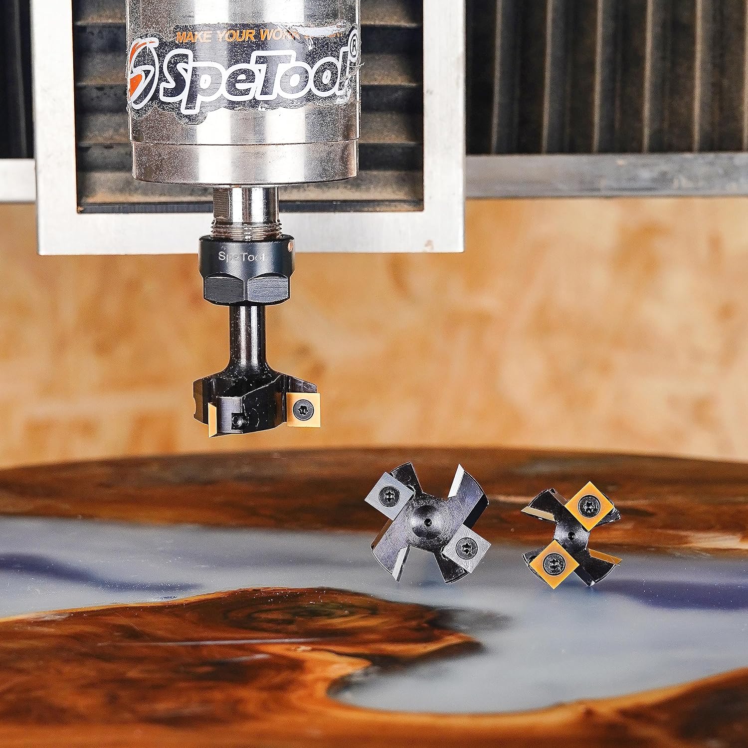 SpeTool EU W05008 2+2 FLUTES SPOILBOARD 45MM DIA x 12MM SHANK ROUTER BIT