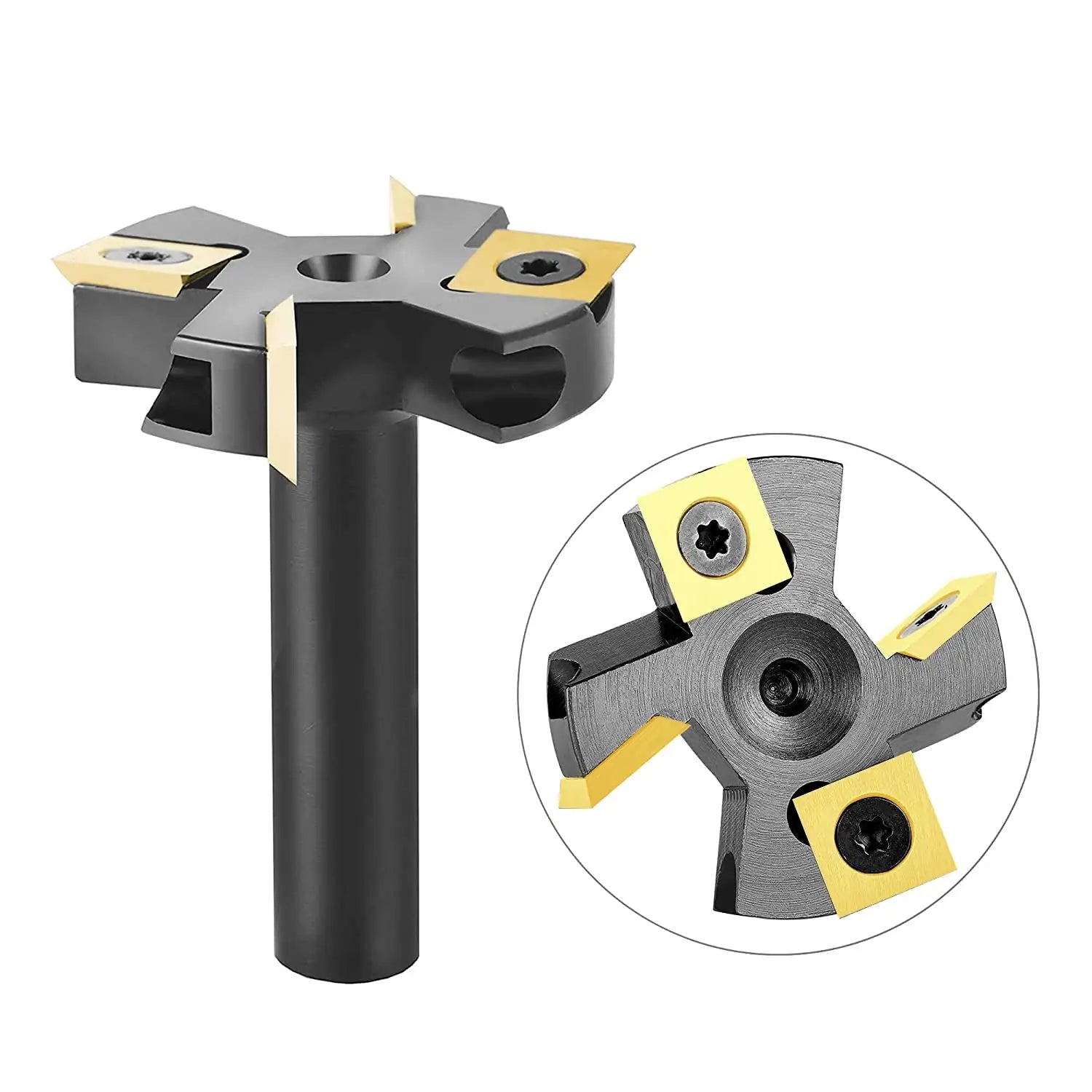 SpeTool EU W05008 ATS COATED CARBIDE INSERT 2+2 FLUTES SPOILBOARD 45MM DIA x 12MM SHANK ROUTER BIT