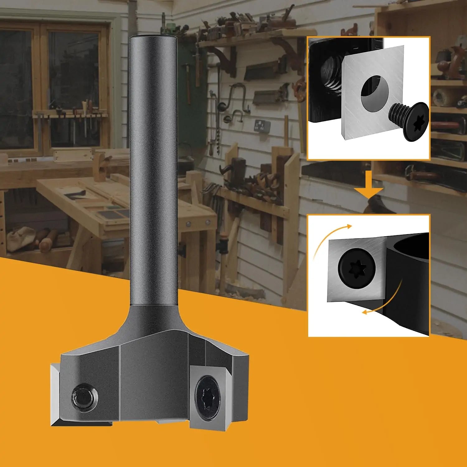 SpeTool UK W05005 CNC Spoilboard Insert Carbide 3 Wing, Surfacing, Planing, Flycutting & Slab Leveler 35mm Diameter x 8mm Shank Router Bit