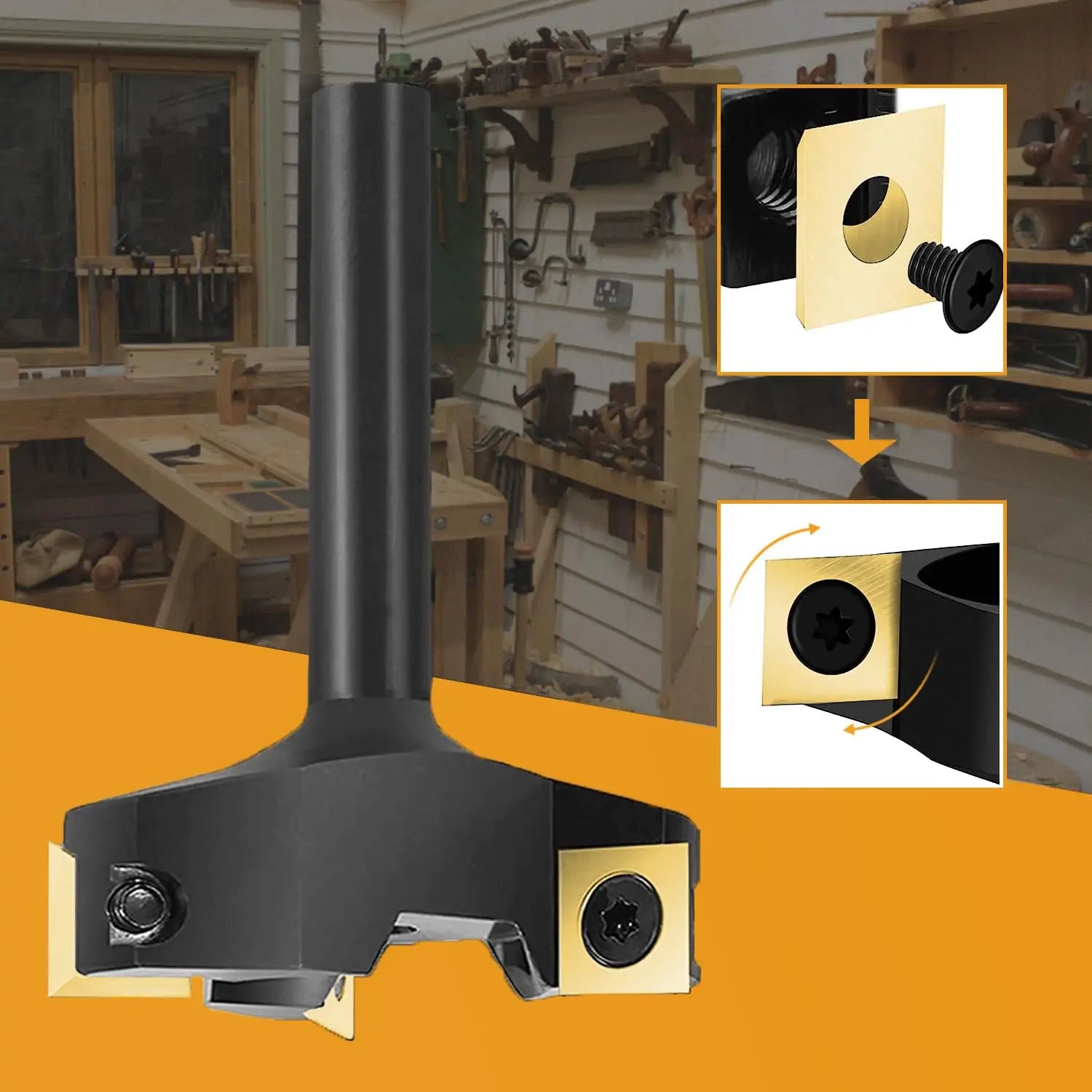 SpeTool EU W05006 ATS COATED CARBIDE INSERT 3 FLUTES SPOILBOARD 60MM DIA x 12MM SHANK ROUTER BIT