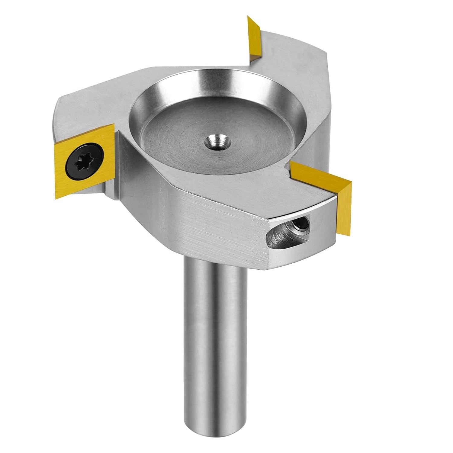 SpeTool EU W05006 Nickel-Plated ATS COATED CARBIDE INSERT 3 FLUTES SPOILBOARD 60MM DIA x 12MM SHANK ROUTER BIT