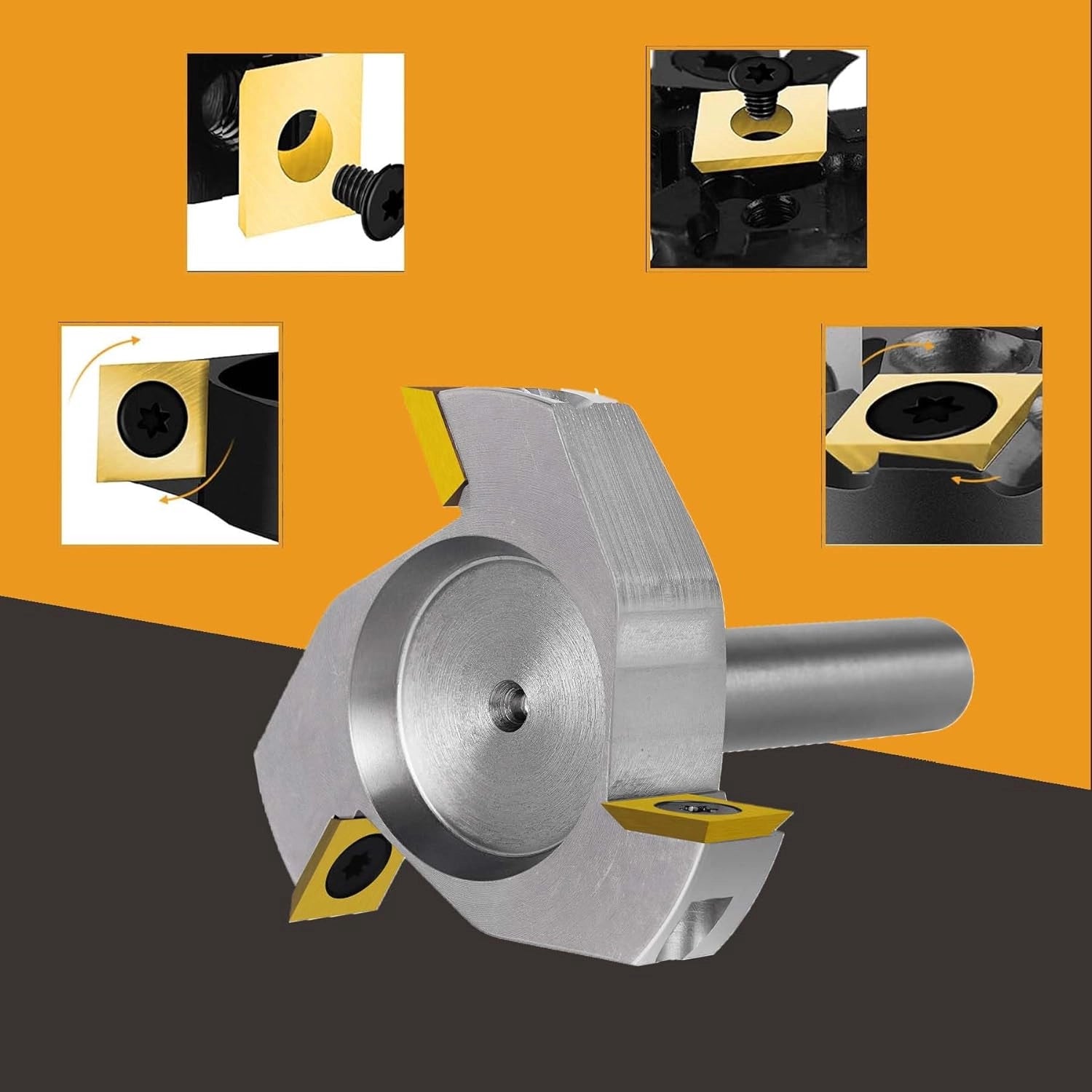 SpeTool EU W05006 Nickel-Plated ATS COATED CARBIDE INSERT 3 FLUTES SPOILBOARD 60MM DIA x 12MM SHANK ROUTER BIT