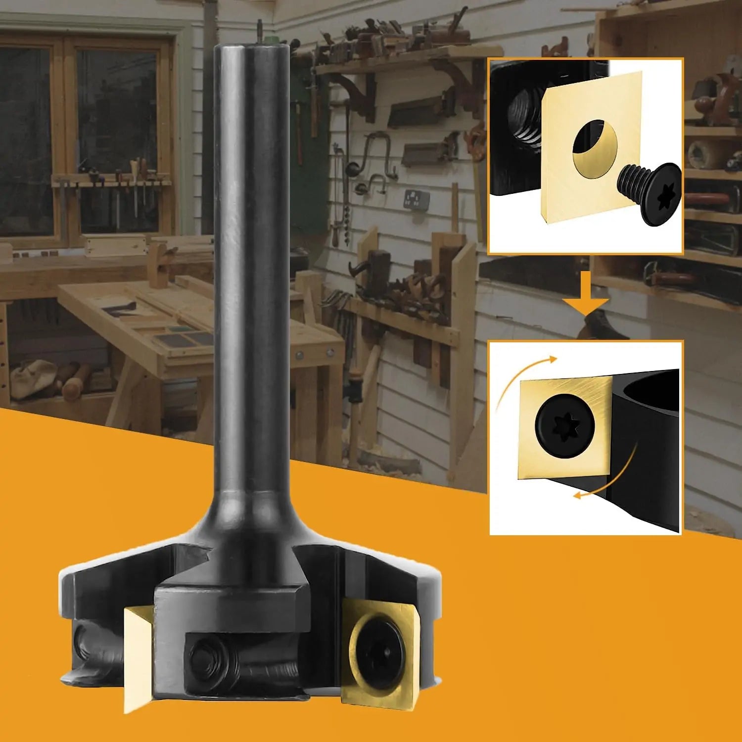 SpeTool EU W05009 ATS COATED CARBIDE INSERT 4 FLUTES SPOILBOARD 40MM DIA x 8MM SHANK ROUTER BIT