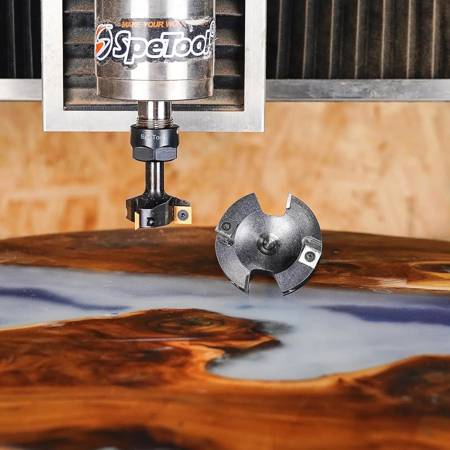 SpeTool EU W05502 2+2 FLUTES SPOILBOARD 75MM DIA x 12MM SHANK ROUTER BIT